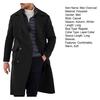 Men Overcoat Autumn Winter Lapel Collar Double-breasted Solid Color Pocket Long Sleeves Casual Loose Thick Warm Male Mid-length Coat Jacket Outwear
