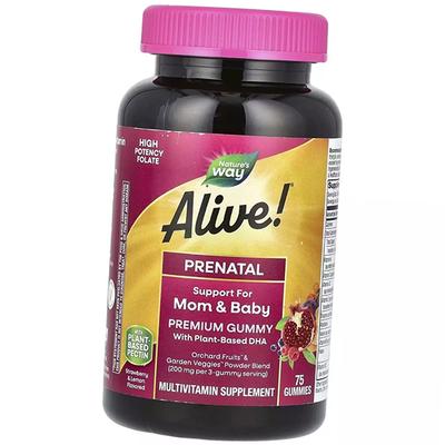 Мультивитамины для беременных, Alive! Prenatal Premium Gummy, 75таб Клубника-лимон (36344141)