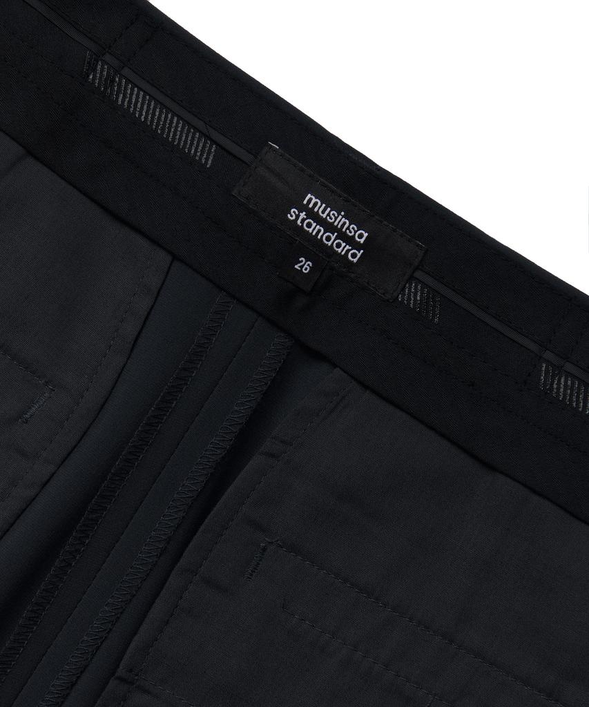 MUSINSA STANDARD WOMAN [Cooltandard] Women'S Semi-Balloon Hidden Banding Slacks [Black]