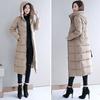 Women Parka Coat Autumn Winter Thicken Warm Hooded Coat Ladies Slimming  Lengthen Padded Jacket with Pocket Outerwear