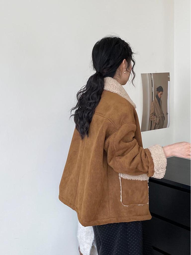 Winter Hot Cocoa Retro Suede Fur Coat - Women's Warm Top 6002