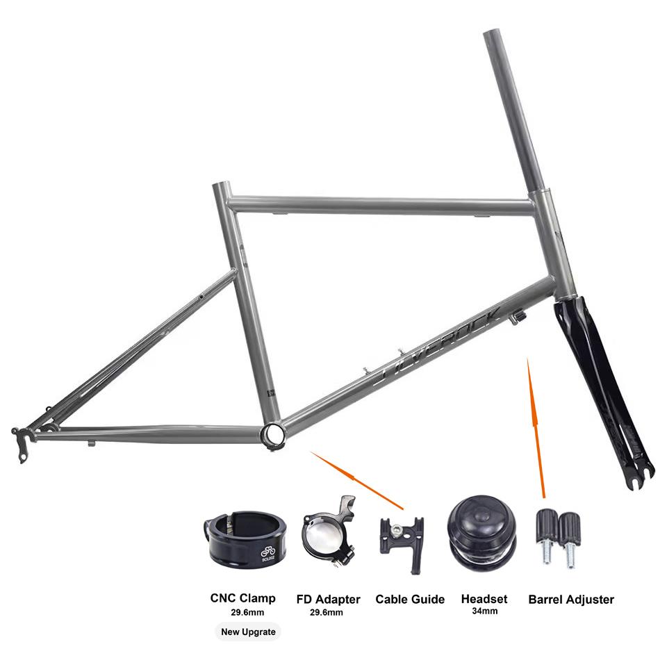 SILVEROCK STEAM Bicycle Chrome Frame Carbon Fork 20in 451 406 for Adults Disc Caliper U Brake Urban Motorbike Frame 1 1/8
