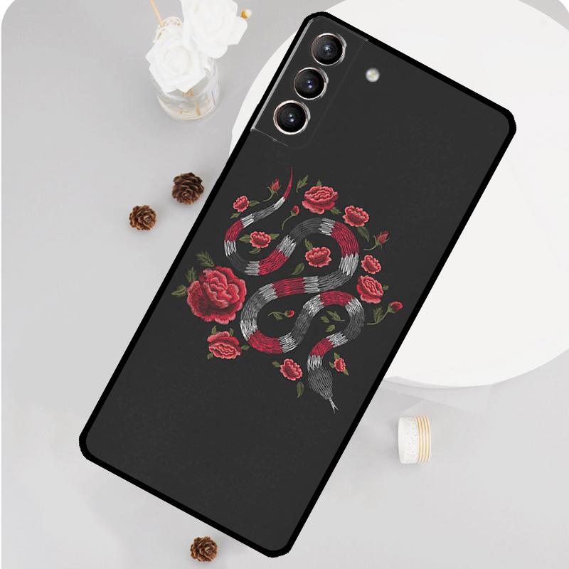 Чехол для телефона "Цветок змеи" для Samsung Galaxy S25 S26 Ultra S20 S21 S22 S23 S24 Plus S10 S25 FE Funda Cover