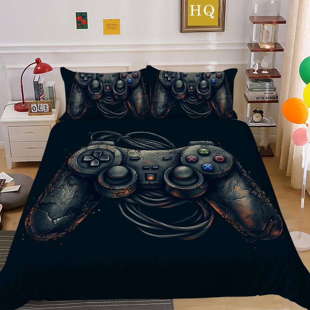 Мужские классные комплекты постельного белья с игровой ручкой и принтом, покрывало из полиэстера, покрывало размера «king size», роскошное постельное белье для дома