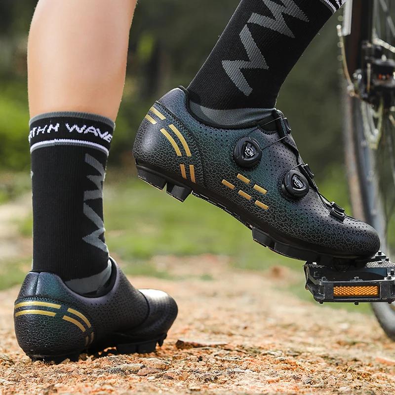MTB Велосипедные Туфли Туфли для Горного Велосипеда Мужские Женские Противоскользящие Туфли для Велотренажера SPD Велосипедные Гонки Уличные Шипы Туфли