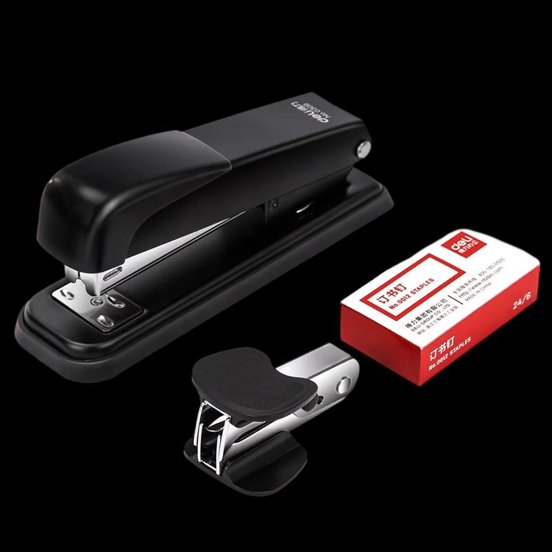 Deli 0359 Steel Office Stapler Set - Black CN plug (adapter included)