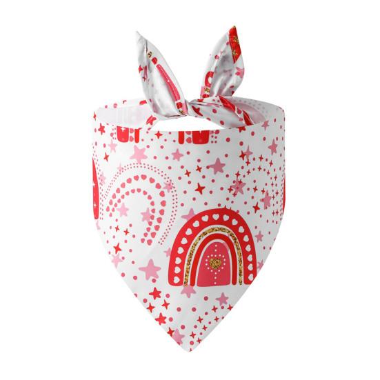 Салфетки для слюны питомца Регулируемый ремешок Изысканный узор в виде сердечек Ткань для чистки питомца Вечеринка в честь Дня святого Валентина питомца День рождения