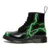 Dr. Martens 1460 Кожаные короткие ботинки с узором «молния» и светоотражающими краями, унисекс, черные, зеленые, 27052001