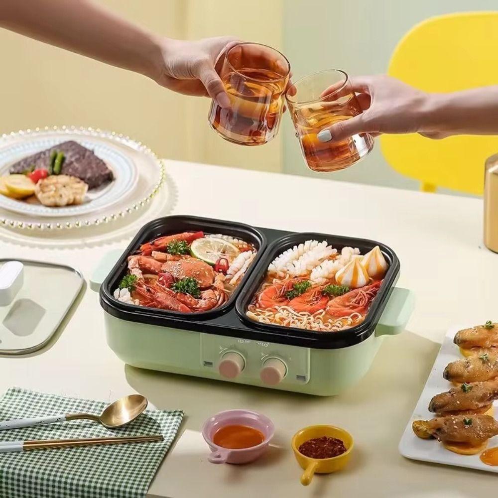 Dual Temperature Control Hot Pot Machine Electric Hot Pot Indoor Barbecue