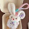 Soft Plush Rabbit Keychain Cute Long-eared Rabbit Pendant Girly Stuffed Keyring  Women