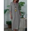 Plus Size Women's Dress Solid Sleeve Round Neck Dresses