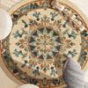 Круглые ковры в этническом стиле мандала для гостиной, бохо домашний декор, ковер для спальни, моющийся, нескользящий, коврик для пола в подвесной корзине, IG