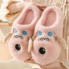 Fashion Kawaii Cartoon Dog Fuzzy Slippers Women Winter New Plush Warm Cozy House Shoes Woman Soft Comfortable Furry Indoor Slippers 2024