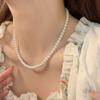 Luxury French Imitation Pearl Sweater Chain Clavicle Chain Korean Style Long Necklace Women Choker