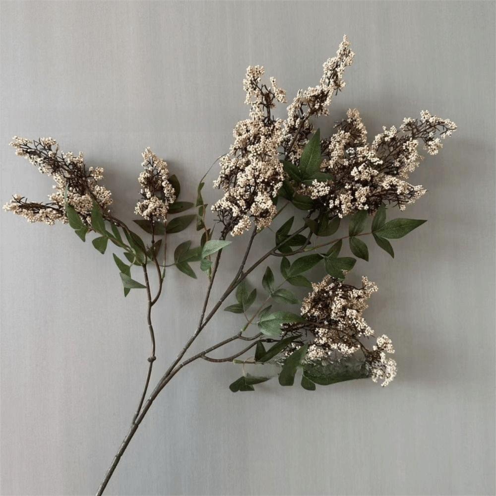 Plastic Artificial Nandina Berry Branch Small Fruit Green Plants Artificial Sophora Flower Faux Flower Realistic Flower Ornament