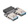 Dual Port USB 3.0 Adapter Plug and Play USB 3.0 Female Header USB Extension Adapter  PC Motherboard
