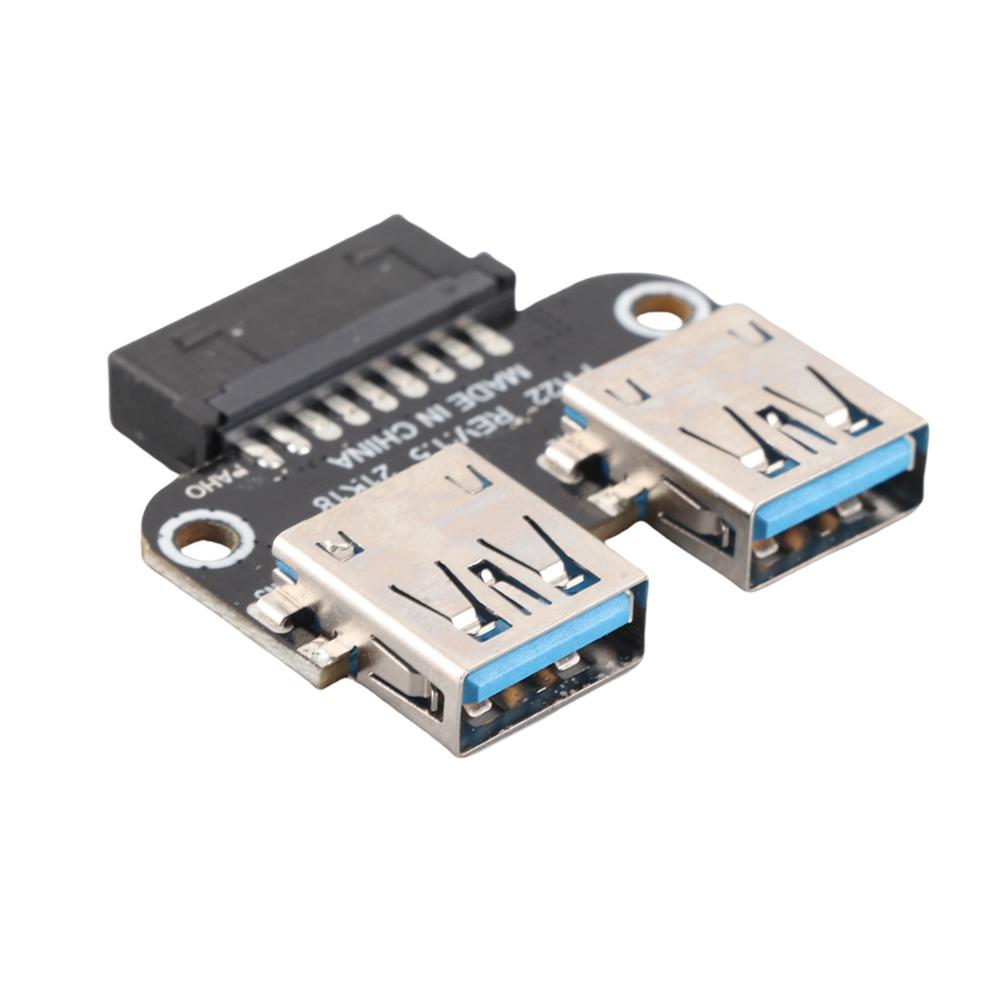 Dual Port USB 3.0 Adapter Plug and Play USB 3.0 Female Header USB Extension Adapter PC Motherboard