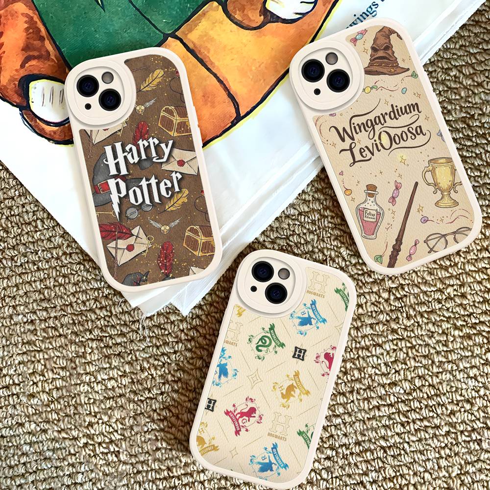 Чехол для телефона Ataff Harryr P-Potter Logo для iPhone 16 15 14 13 12 11 Pro Max Plus Кожаная обложка