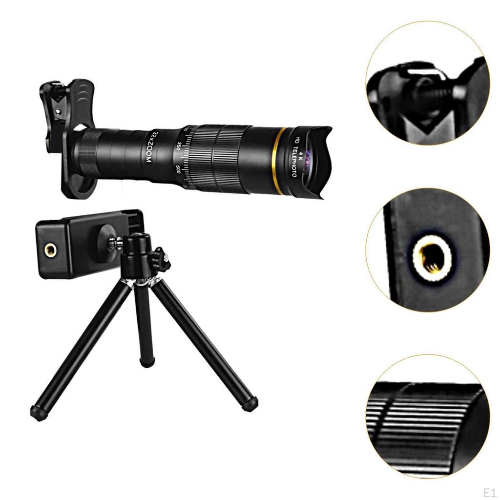 Telephoto Phone Lens Monocular Scope Practical with Clip Portable 32x Long Focus