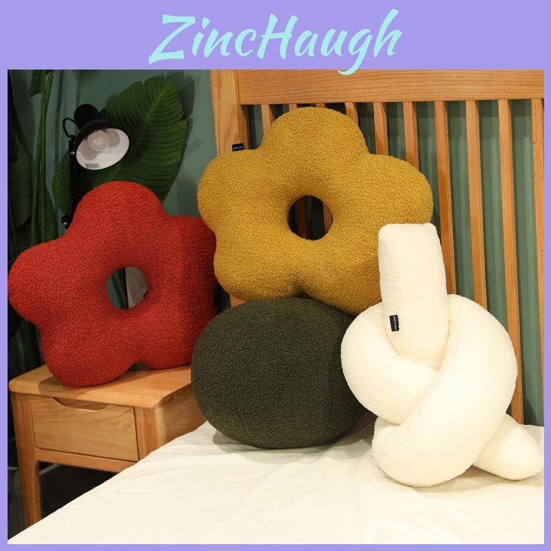 Elegant Embroidered Floral Cushion Pillow With Plush Cover For Sofa Bed Accessories