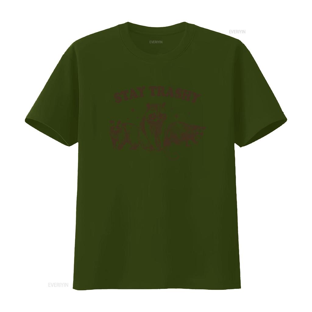 Stay Trashy T Shirt Funny Raccoons Opossums Squad Team Trash vintage Stylish homme Casual Breathable Unisex Stretched