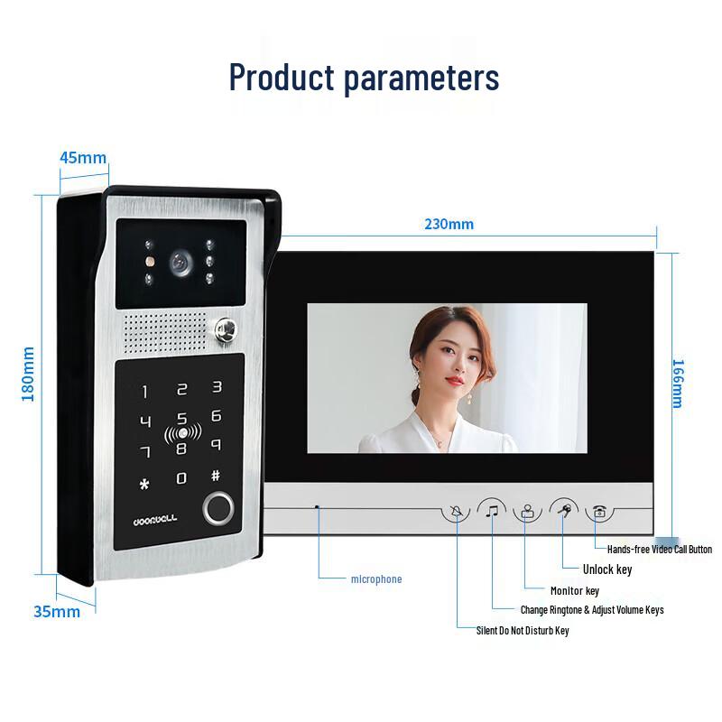 Realand KS304 Visual Intercom Access Control System CN plug (adapter included)