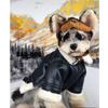 Thick Winter Dog Coat Small Breeds PU Leather Jacket Warm Hoodie Teddy Schnauzer Bichon Pomeranian French Bulldog