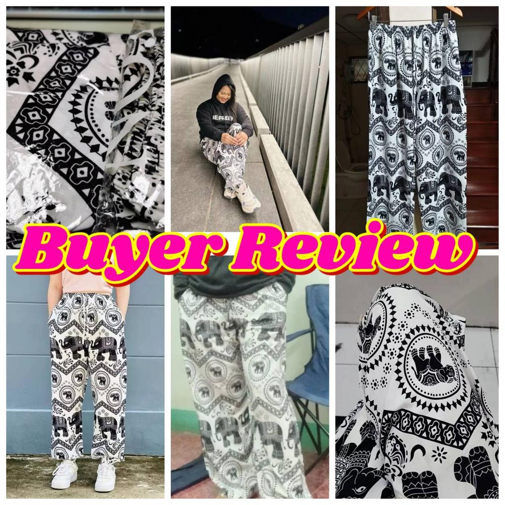 Длинные брюки-слоны Регулируемая эластичная талия Веревка Свободные штанины Женские Мужские Унисекс Принт Таиланд Повседневная уличная одежда Пляжная Бохо Ретро Винтаж