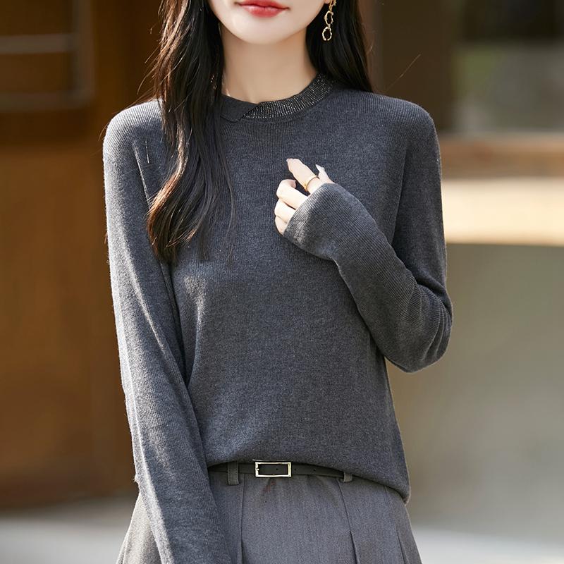 Женский кашемировый свитер Qinghe кашемир 50% шерсть 50% шелк Женский осенне-зимний кашемировый свитер мягкий и теплый