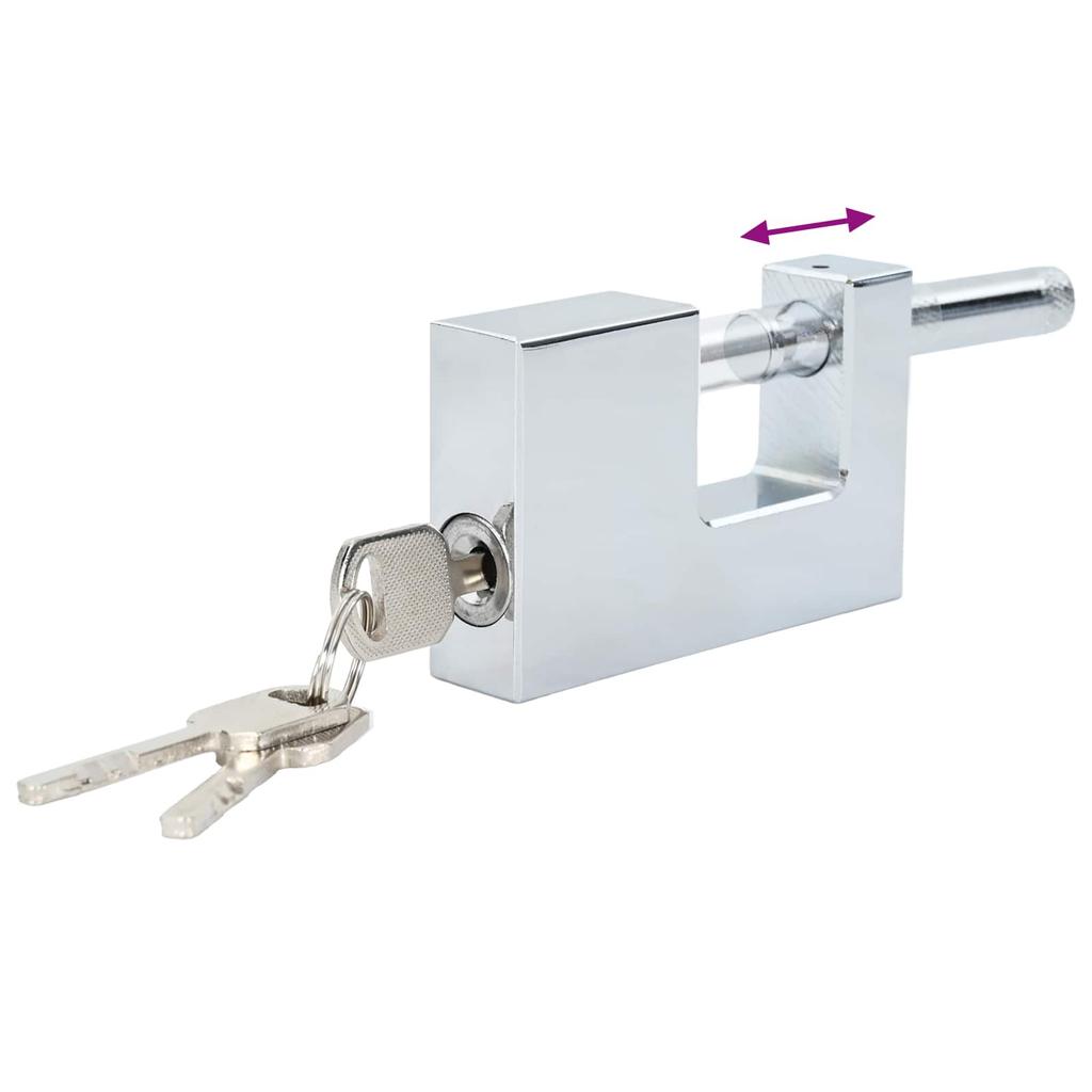 Hanging Padlock 2 pcs Silver Steel