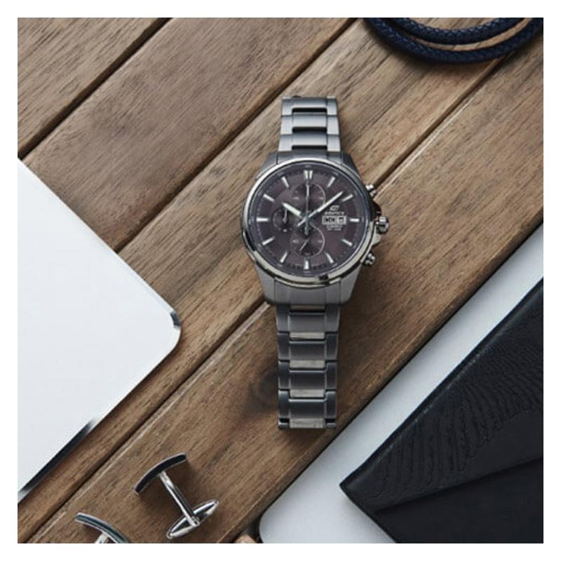 Casio EDIFICE Metal Series IP Black Particle Coated Racing Quartz Movement Stainless Steel Strap Japanese and Korean Watch Men's EFB-509GY-1AVUPR