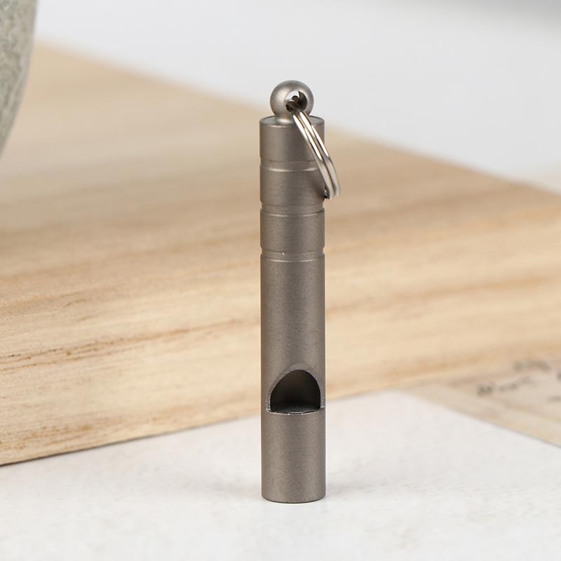 Pure Titanium Emergency Survival Whistle With Lanyard Portable Loud Outdoor Whistle For Camping Hiking Adventure Rescue Tool