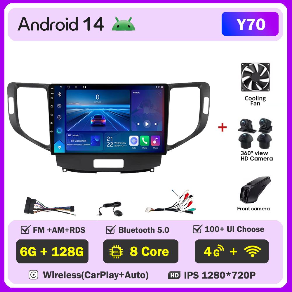 Для Honda Spirior Accord 8 Acura TSX 2008 2009 2010 2011 2012 Carplay Android auto Радио Интеллектуальная система GPS Навигация Wifi
