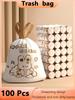 100 Pcs Cartoon Print Household High Quality Disposable Trash Pouch Kitchen Storage Garbage Bags Cleaning Waste Bag Plastic Bag