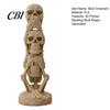 Durable Skull Sculpture 3D Printed Stacking Figurine, Gothic No Speak Hear See Halloween Figurine Statue, Party Horror Decoration for Home Office