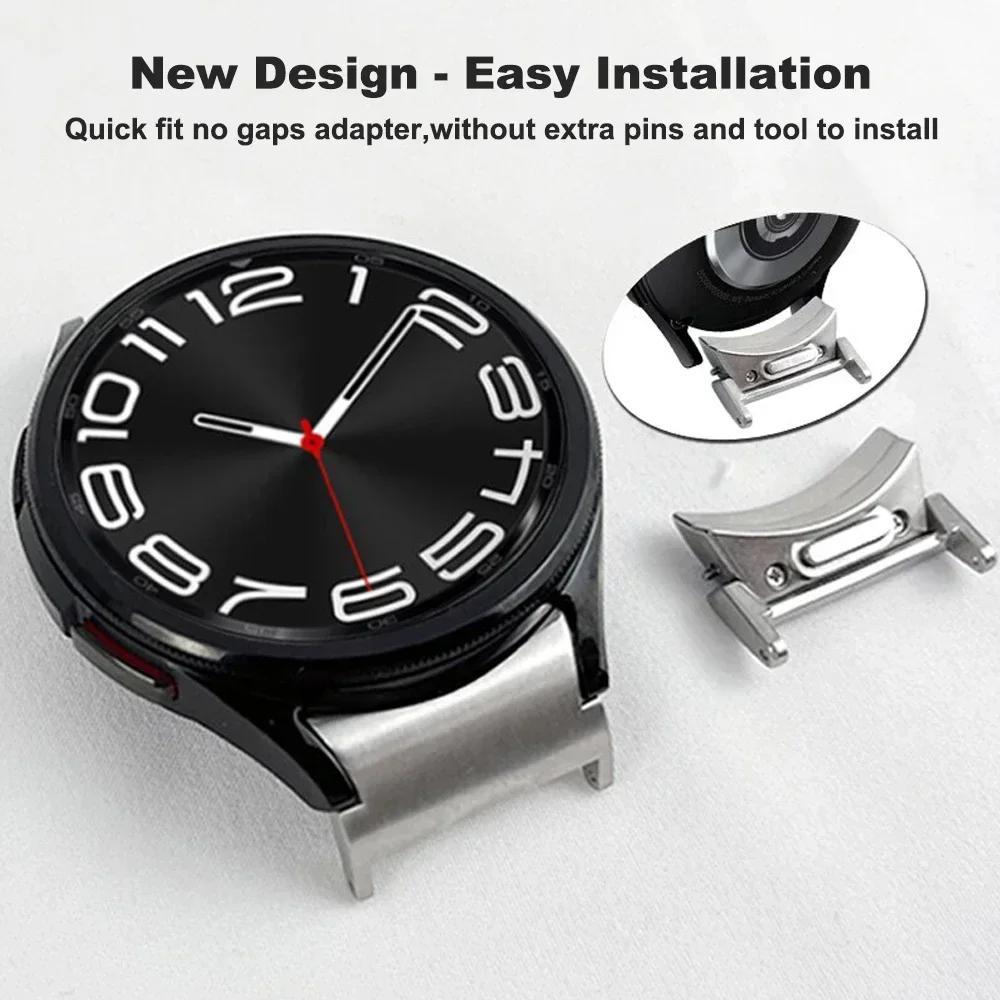 Титановый ремешок без зазоров для Samsung Galaxy Watch 7 6 5 4 44мм 40мм Металлический ремешок Quick Fit для Galaxy 4 6 Classic 5Pro 45мм Браслет