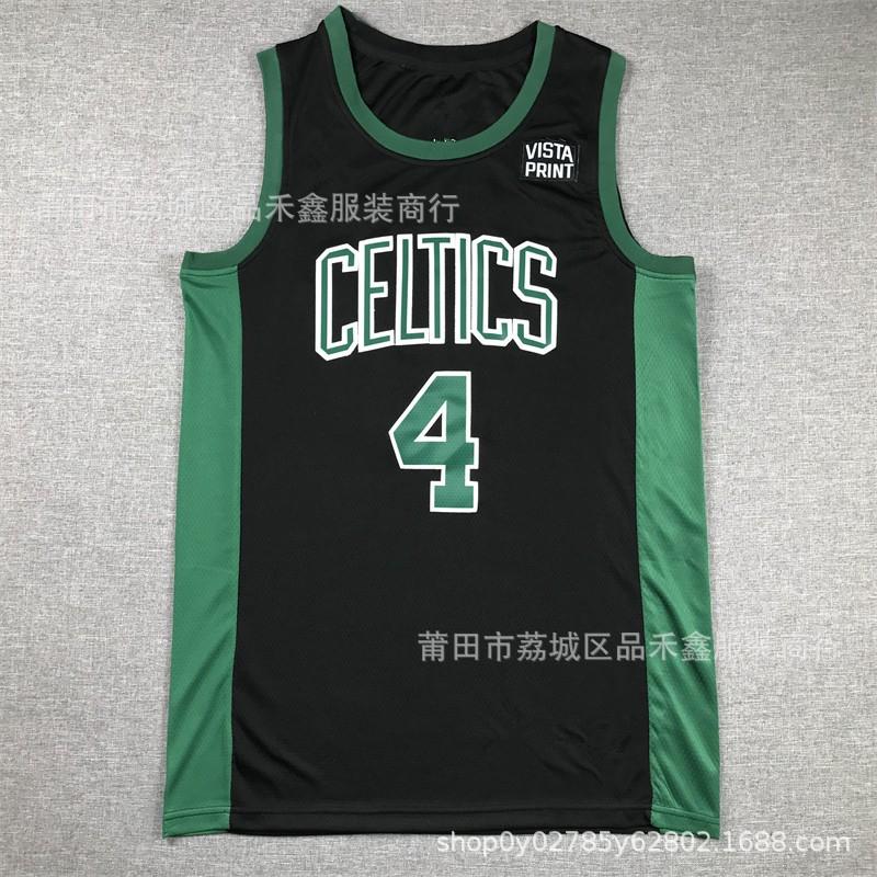 Boston Celtics NBA Basketball Jersey 4 Jrue Holiday Green Black Embroidered Fan Apparel Unisex Adult