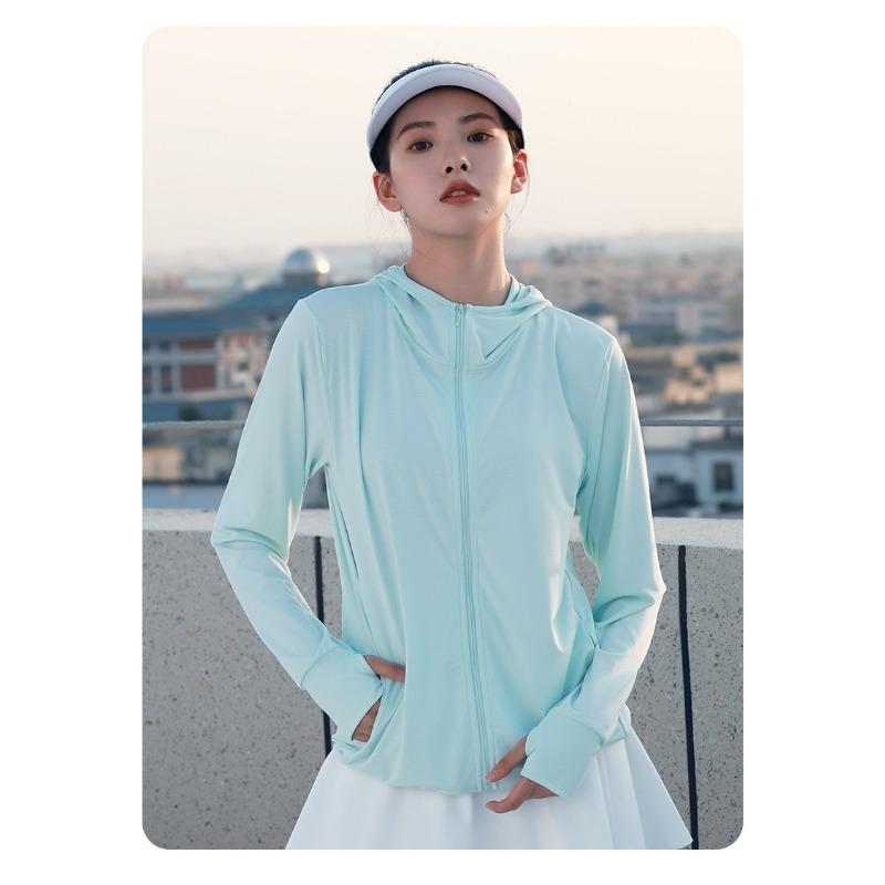 Защитное пальто от солнца с тонким капюшоном, защитная одежда от солнца, женская уличная жаккардовая дышащая быстросохнущая одежда с длинными рукавами, защитная одежда от солнца