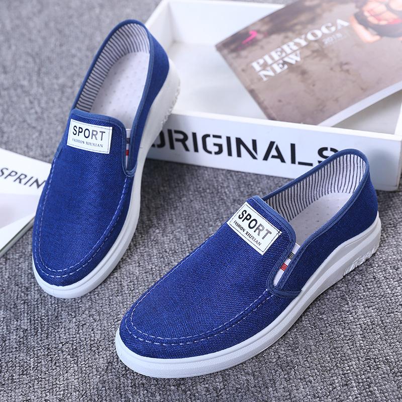 Summer Men Canvas Shoes Denim Flats Low-top Casual Men's Shoes