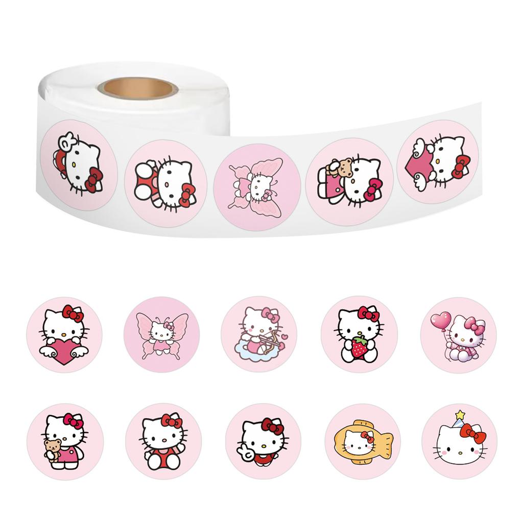 500 шт./рулон Милые Запечатывающие Наклейки Sanrio Кавайный Мультяшный Рулонный Декаль DIY Багаж Телефон Гитара Кружка Скрапбукинг Детские Игрушки