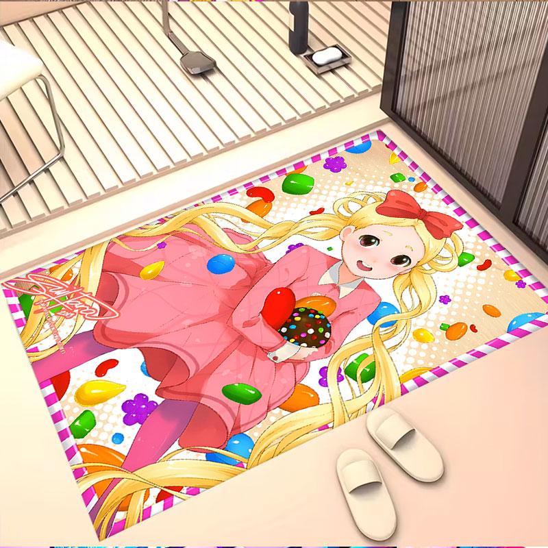 Candy Crush Saga Print Rug, Washable Floor Carpet, For Entryway Dorm Laundry Room Office Study, Home Decor Birthday Christmas Gift
