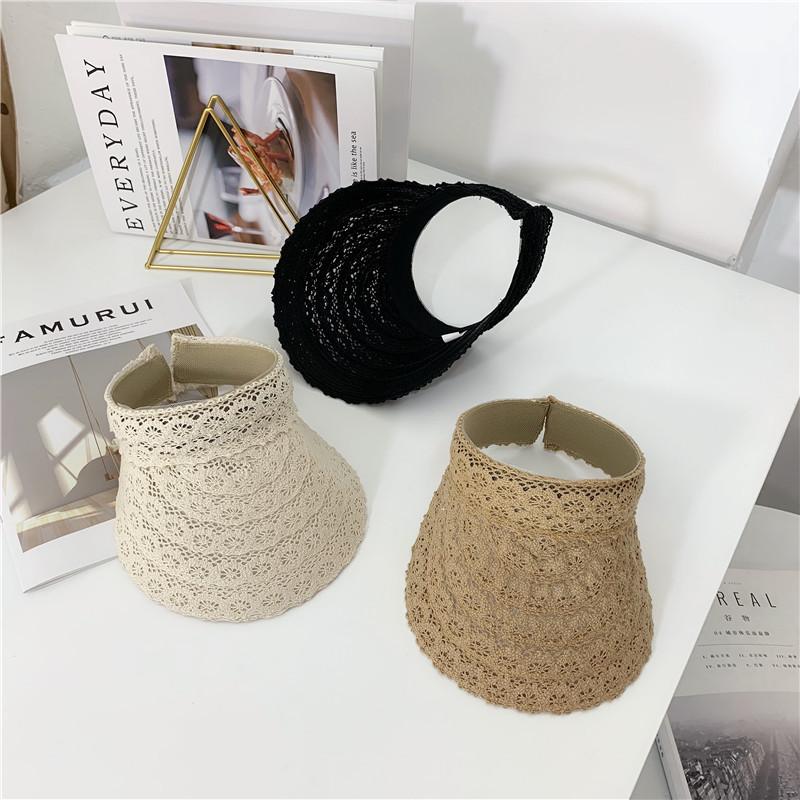 Модные женские кепки с козырьком, летняя кепка своими руками, полый цветочный узор, кружевная повседневная шляпа с козырьком, пустая шляпа-цилиндр, пляжные женские солнцезащитные шляпы