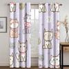 Black and White Cat Pattern Curtains, Modern Curtains for Living Room, Bedroom, Home Kitchen, Window