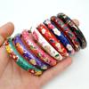 Double Bangle Peony Filigree Flower Bangle Enamel Women's Hand Bracelet Jewelry Gift