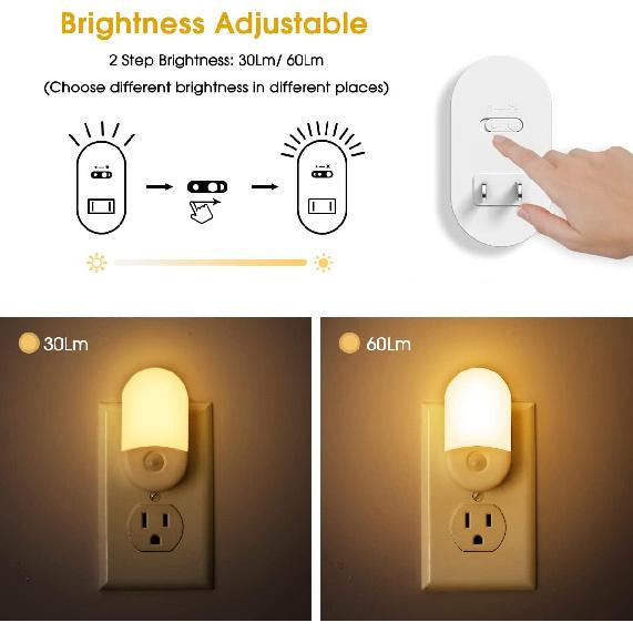 L LOHAS LED Night Lights Plug into Wall, [2 Pack] LED Dimmable Night Light