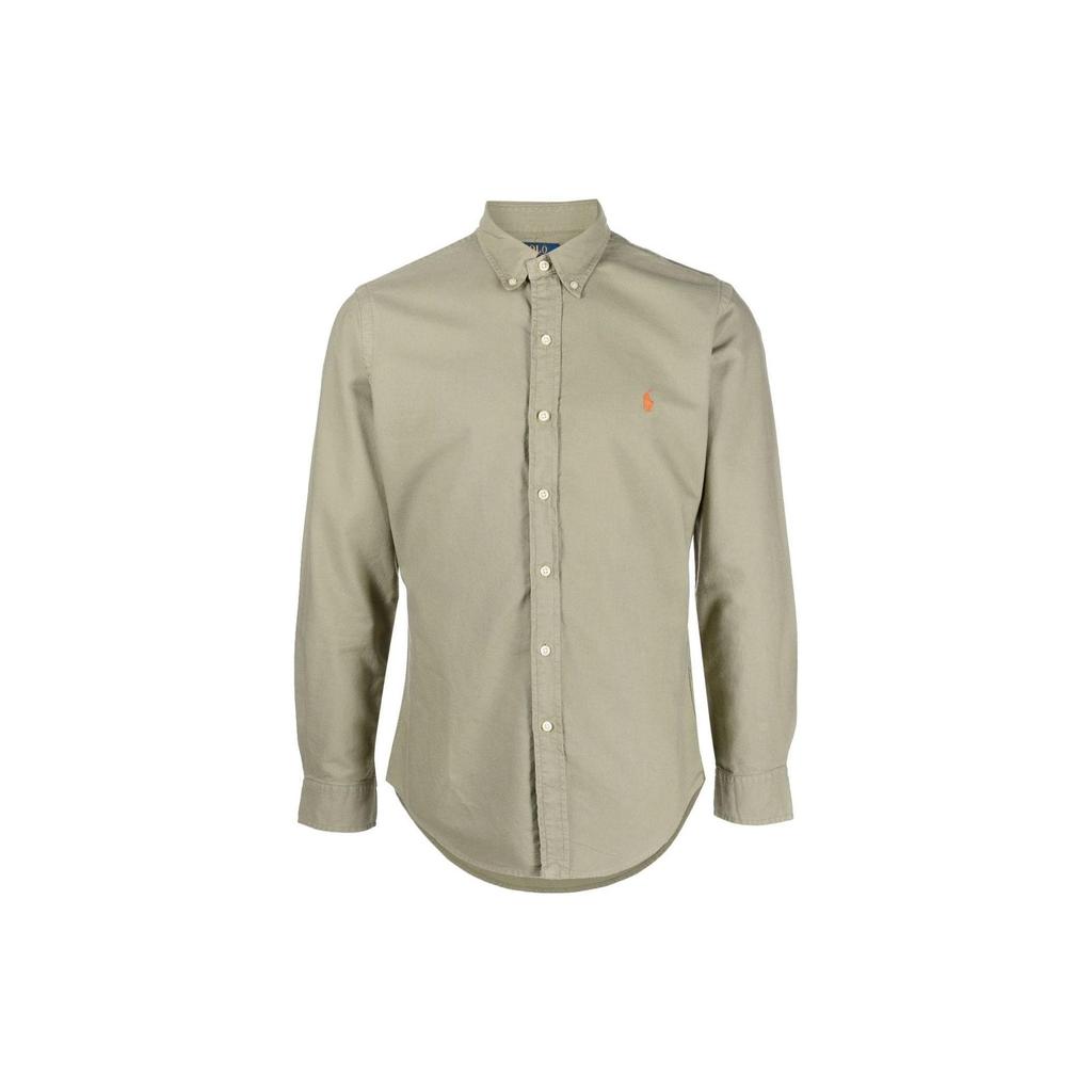 Polo Ralph Lauren Ss23 Solid Logo Label Polo Shirt Men Shirts Sage-Green 710804257-032