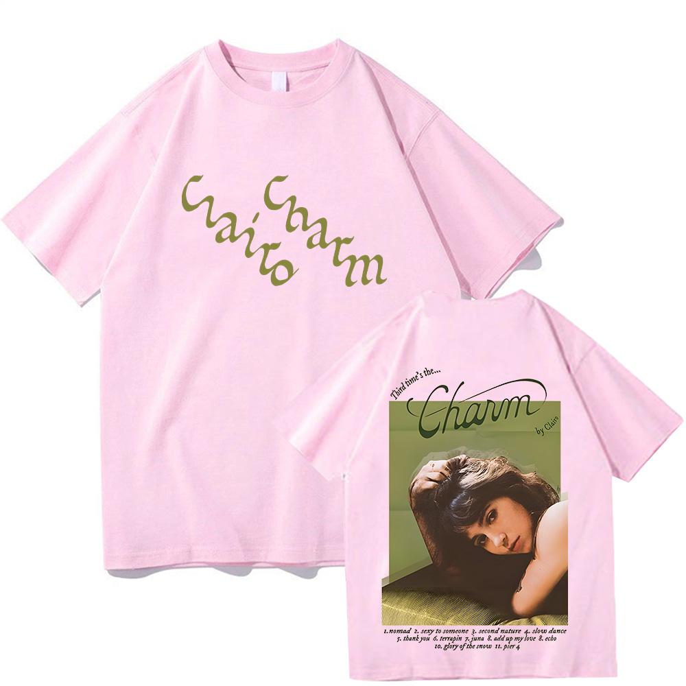 Хлопковые футболки Clairo Charm Хип-хоп Унисекс Футболки Подарок для фанатов популярной музыки Одежда Летняя футболка с коротким рукавом