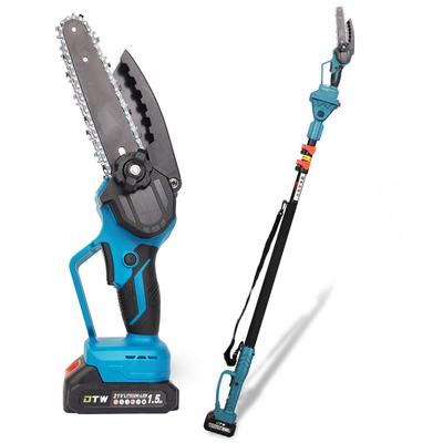 Литиевая электрическая пила: Ручная цепная пила для высоких веток, аккумуляторная и беспроводная, мини-размера для заготовки леса и валки деревьев.