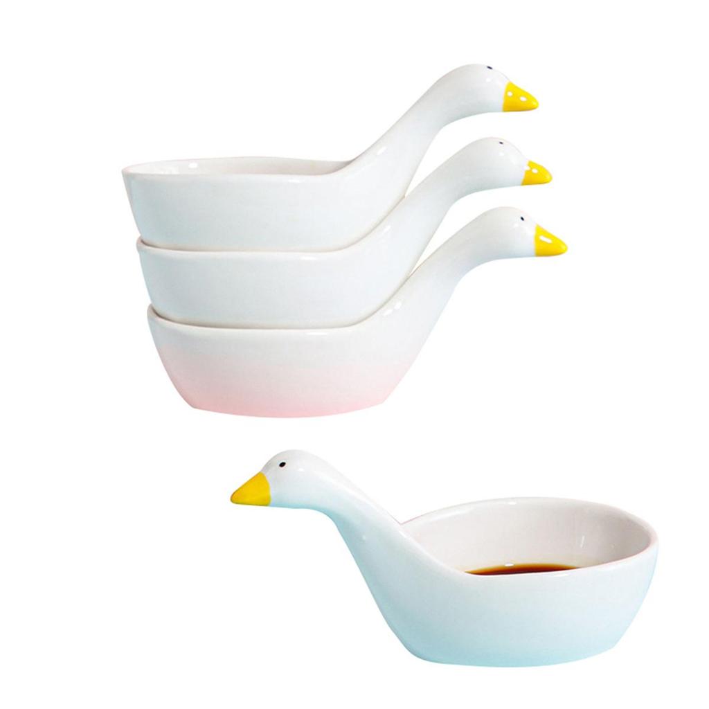 Керамические миски для соуса Dippind, набор милых тарелок для соуса в виде лебедя, миски для соевого соуса, милые миски для томатного соуса