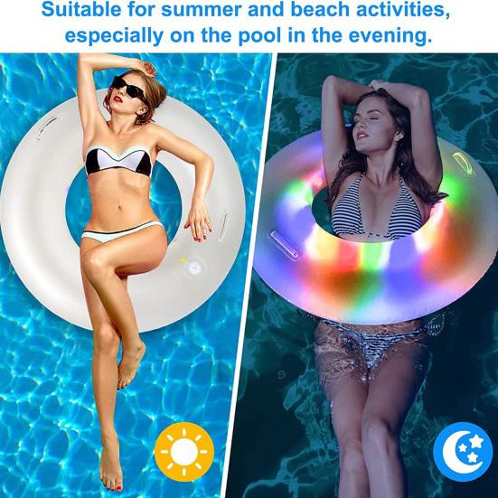 Красочные светодиодные фонарики для плавания, безопасные надувные, сильная плавучесть, хорошая герметизация для летнего пляжного плавания.